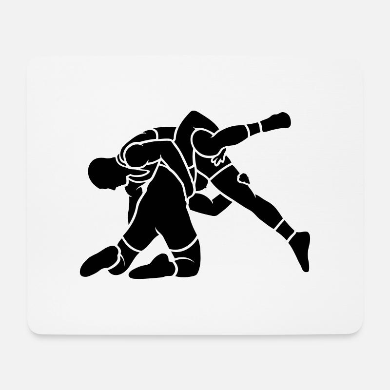 wrestling throw - Mouse Pad (horizontal) - white