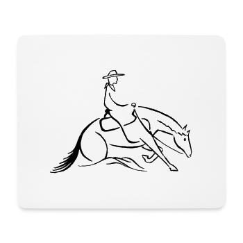 Westernreiter Slidingstop schwarz - Mousepad (Querformat) - Weiß - Vorne