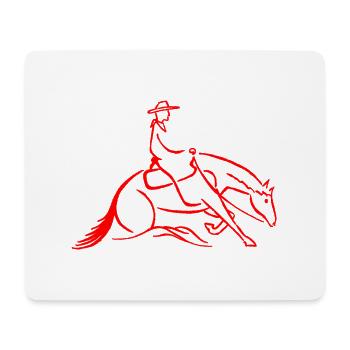 Westernreiter Slidingstop rot - Mousepad (Querformat) - Weiß - Vorne