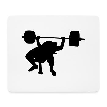 Bankdrücken - Mousepad (Querformat) - Weiß - Vorne