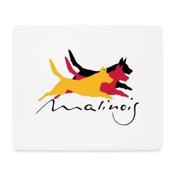 Malinois_german_color - Mousepad (Querformat) - Weiß - Vorne