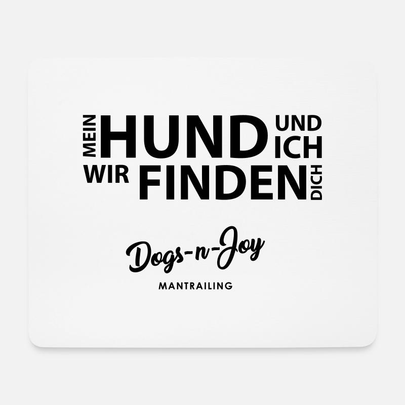 Mein Hund und ich, wir finden Dich - Mousepad (Querformat) - Weiß