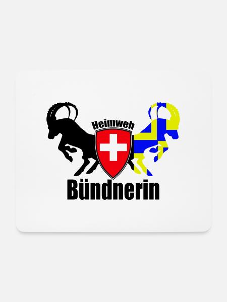 heimweh bündnerin - Mousepad (Querformat) - Weiß