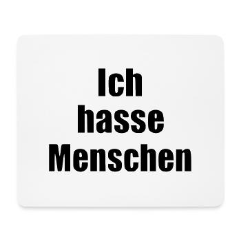 Ich hasse Menschen Statement vegan Tierschutz - Mousepad (Querformat) - Weiß - Vorne
