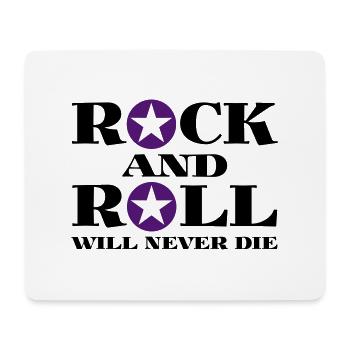 Rock and Roll will never - Mousepad (Querformat) - Weiß - Vorne