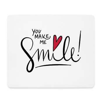 Tu me fais sourire - Adorable adorable adorable avec coeur - Tapis de souris (format paysage) - blanc - Devant