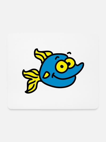 lustiger Fisch - Mousepad (Querformat) - Weiß