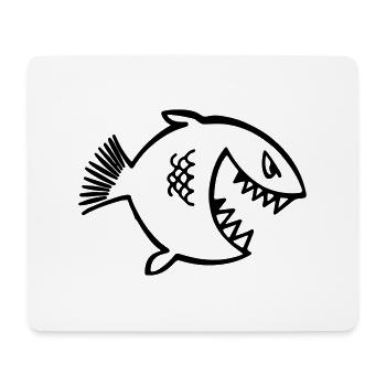 angry_fish - Tapis de souris (format paysage) - blanc - Devant