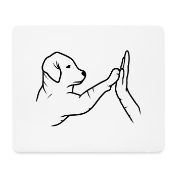 Give paw dog hand - Mouse Pad (horizontal) - white - Front
