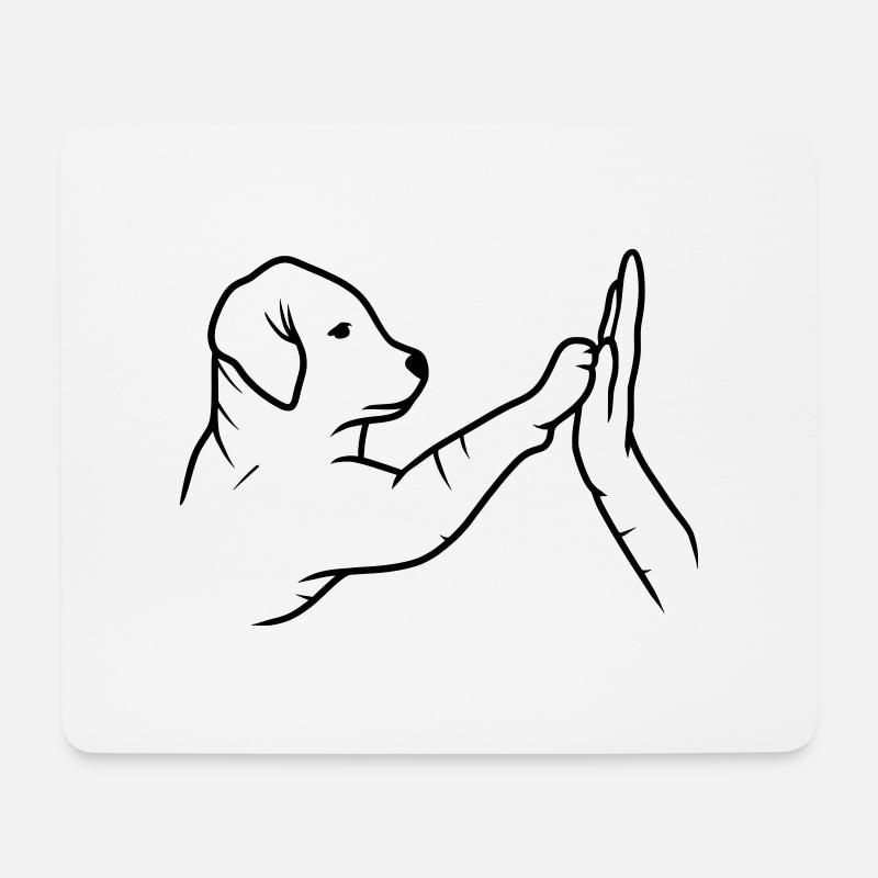 Gib Pfote Hund Hand - Mousepad (Querformat) - Weiß