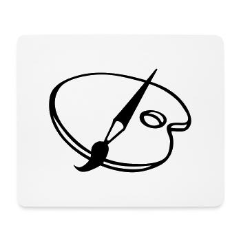 palette de peintre pinceau de peinture art - Tapis de souris (format paysage) - blanc - Devant