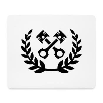 Tuning Race Cars - laurel wreath / piston - Mousepad (Querformat) - Weiß - Vorne