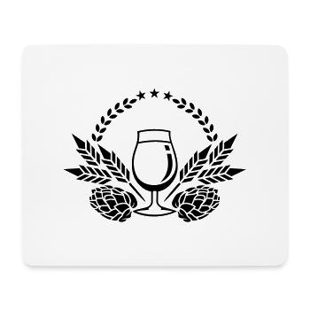 Pils Biertulpe, Hopfen und Malz (1c) - Mousepad (Querformat) - Weiß - Vorne