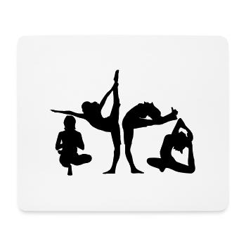 4 women in yoga exercise - Mouse Pad (horizontal) - white - Front
