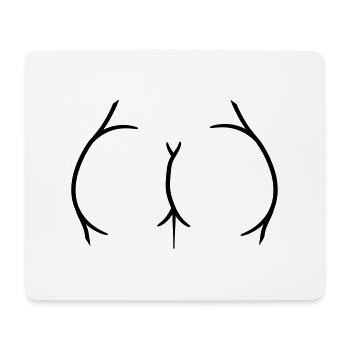 logo rond femme nu sexy cul popo cul cul butt hei - Tapis de souris (format paysage) - blanc - Devant