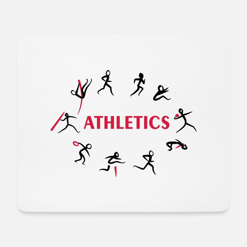 Zehnkampf, Leichtathletik - Mousepad (Querformat) - Weiß