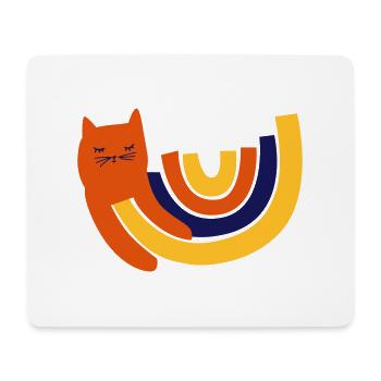 süsse Regenbogen Katze - Mousepad (Querformat) - Weiß - Vorne