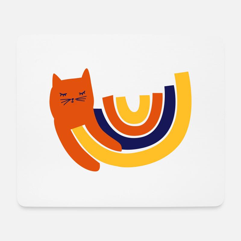 süsse Regenbogen Katze - Mousepad (Querformat) - Weiß