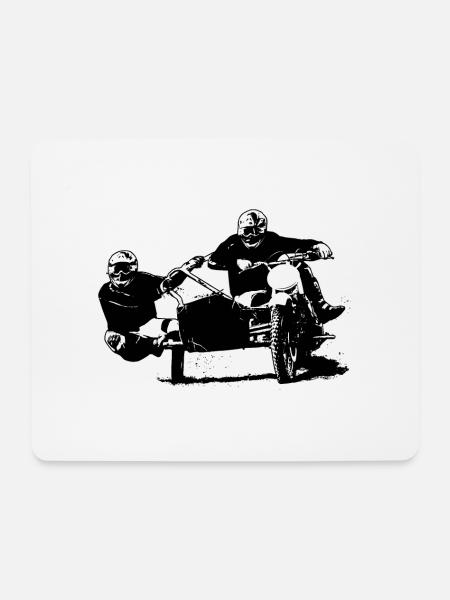 Sidecar Moto Cross - Mousepad (Querformat) - Weiß