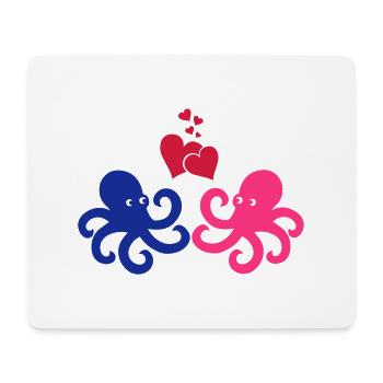 kraken_in_love_02 - Mousepad (Querformat) - Weiß - Vorne
