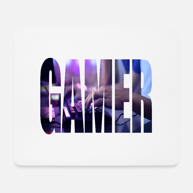 gamer - Mousepad (Querformat) - Weiß