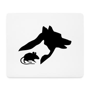 Dog, Cat and Mouse Silhouette - Mouse Pad (horizontal) - white - Front