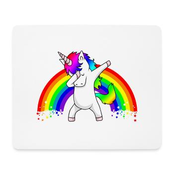 Dabbing Unicorn Regenbogen Dab Dance Einhorn Kind - Mouse Pad (horizontal) - white - Front