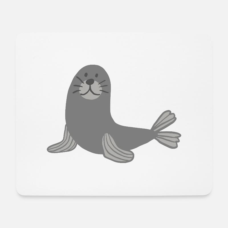 Süßer Seehund - Robbe Seelöwe Meer - Mousepad (Querformat) - Weiß