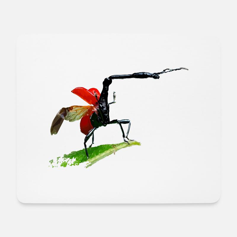 Giraffe weevil Aus Madagaskar - Mousepad (Querformat) - Weiß