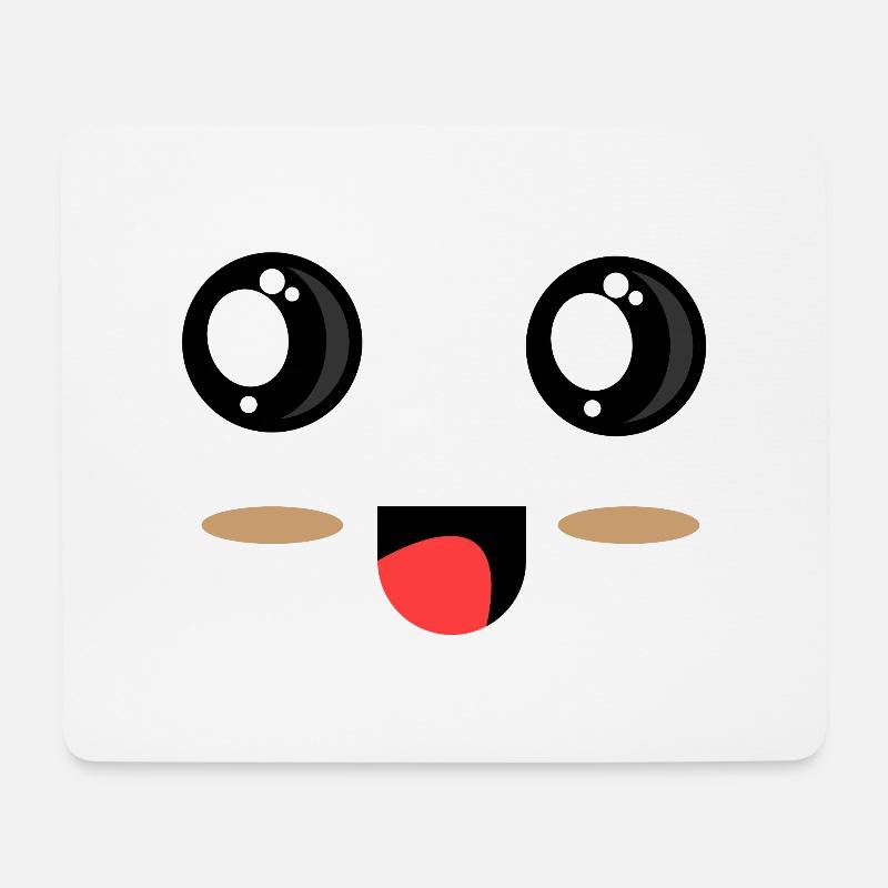 Visage doux - yeux rieurs - Tapis de souris (format paysage) - blanc