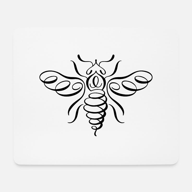 Pencil Line Art Hornisse - Mousepad (Querformat) - Weiß