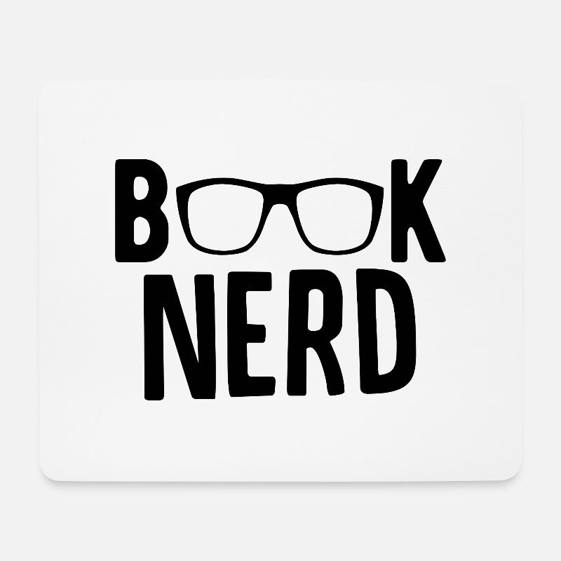 Buch Nerd - Mousepad (Querformat) - Weiß