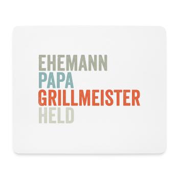 Ehemann Vater Grillmeister Held Vatertag Geschenk - Mousepad (Querformat) - Weiß - Vorne