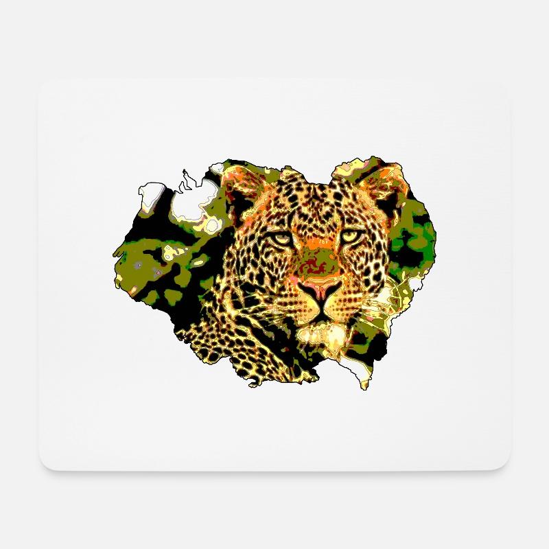 Leopard I Afrika I Cartoon I POP Art I Geschenk - Mousepad (Querformat) - Weiß