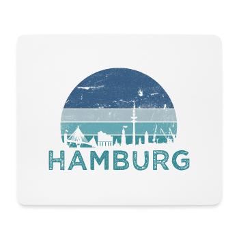 Hansestadt Hambourg Skyline Hamburger Hafen Retro - Tapis de souris (format paysage) - blanc - Devant