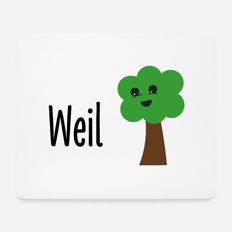 Weil Baum - Mousepad (Querformat) - Weiß