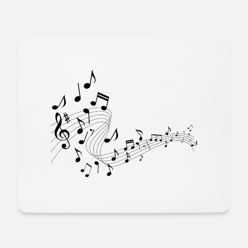 Noten - Mousepad (Querformat) - Weiß