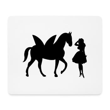 Cheval - Tapis de souris (format paysage) - blanc - Devant