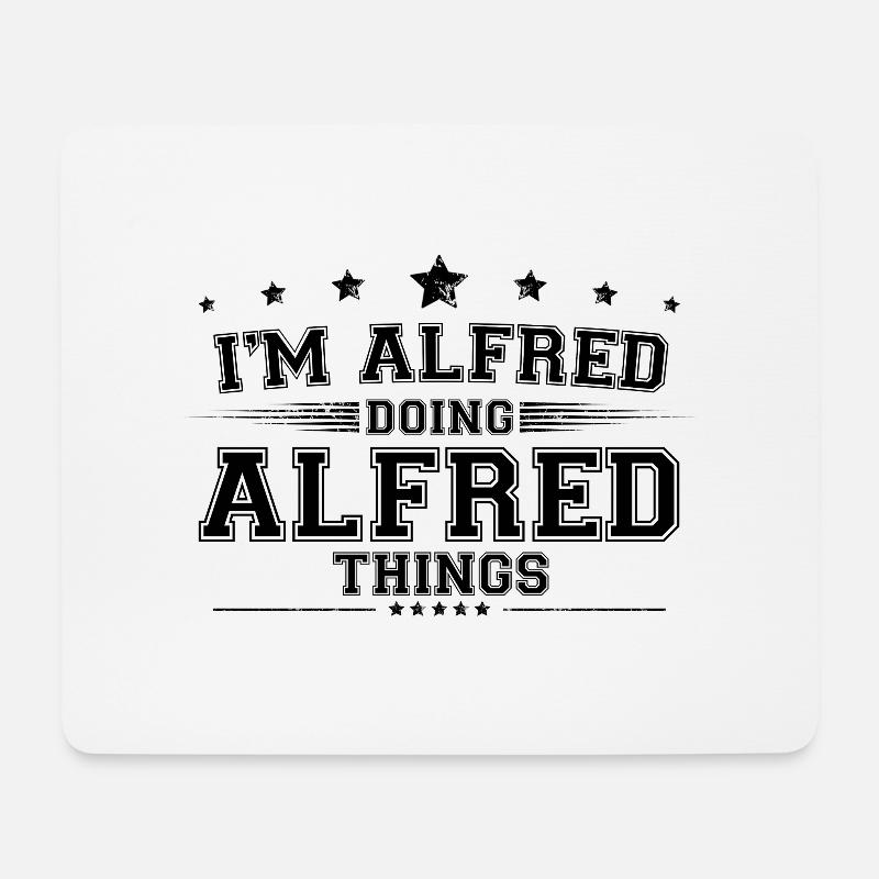 Ich bin Alfred, der Alfred Dinge macht - Mousepad (Querformat) - Weiß