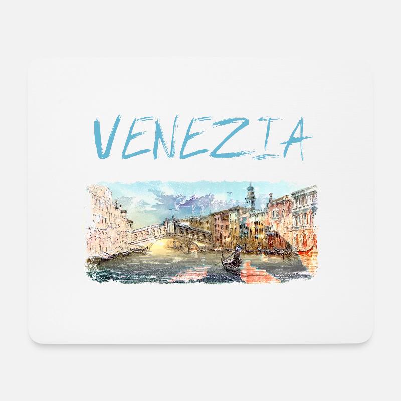 Venezia Venedig Canale Grande Rialto Brücke - Mousepad (Querformat) - Weiß