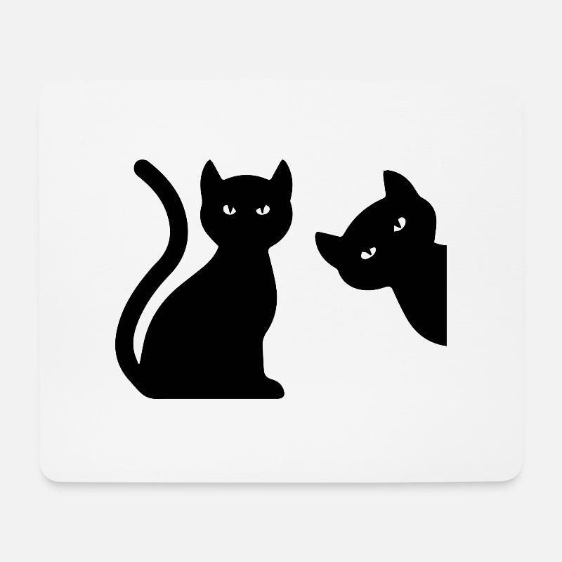 Cat Katze - Mousepad (Querformat) - Weiß