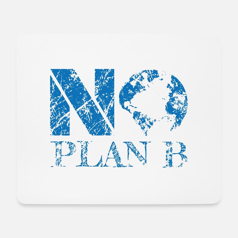 no planet B 000013 blue 01 - Mousepad (Querformat) - Weiß