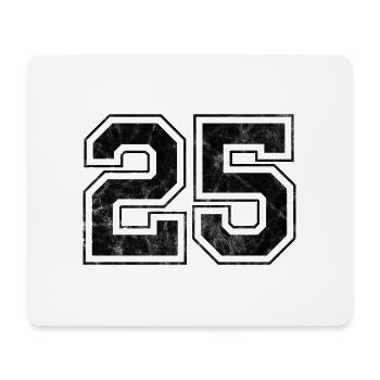 Numéro 25 - Tapis de souris (format paysage) - blanc - Devant