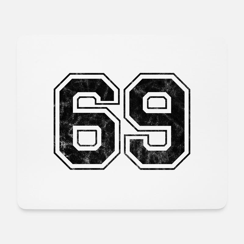 Anzahl 69 - Mousepad (Querformat) - Weiß