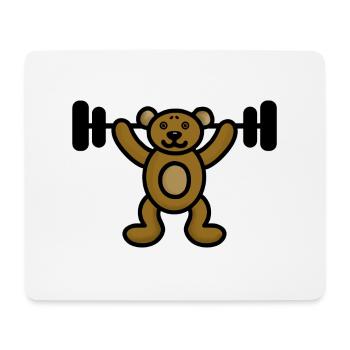 Bear with Weight - Weightlifter Bodybuilder - Mouse Pad (horizontal) - white - Front