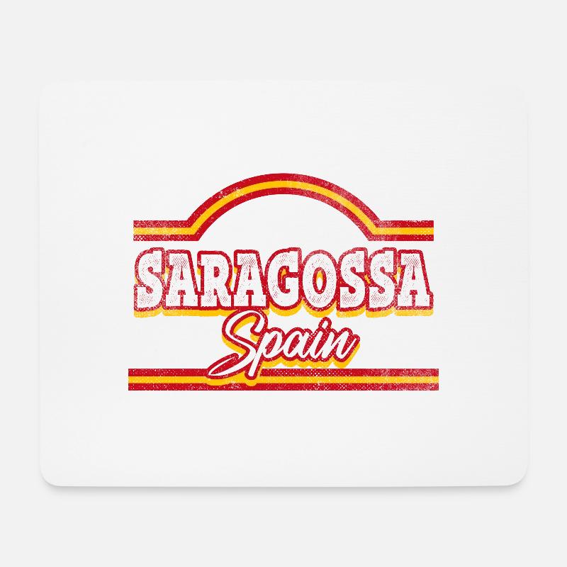 Saragossa Spanien Stadt Schrift Vintage Retro - Mousepad (Querformat) - Weiß