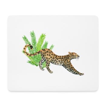 Leopard im Dschungel - Mousepad (Querformat) - Weiß - Vorne