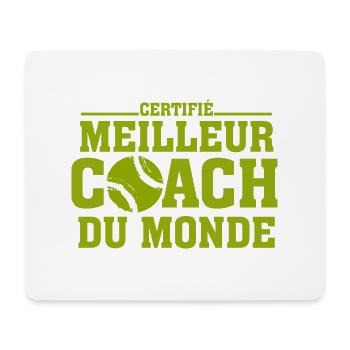 Certifié Meilleur coach de tennis - Tapis de souris (format paysage) - blanc - Devant