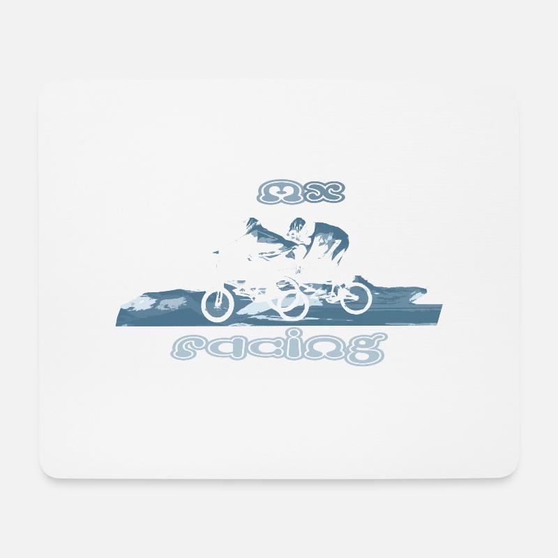 BMX Race Racing MTB Motocross - Mousepad (Querformat) - Weiß