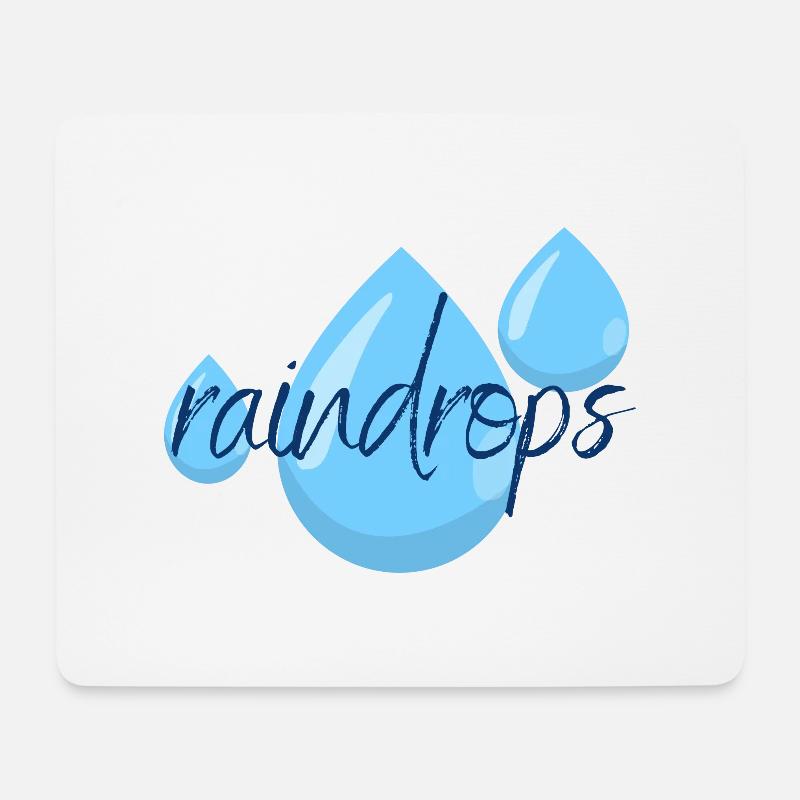 raindrops - Mousepad (Querformat) - Weiß